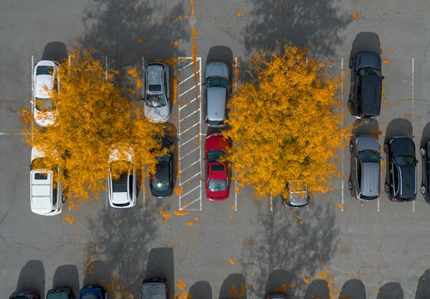 foto parcheggio dall'alto